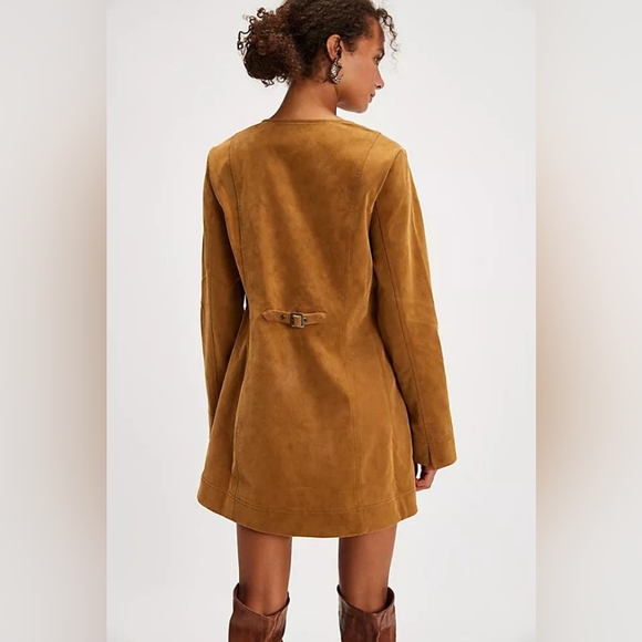 NWOT Free People Bradley Faux Suede Mini Dress Size Small - Picture 3 of 9